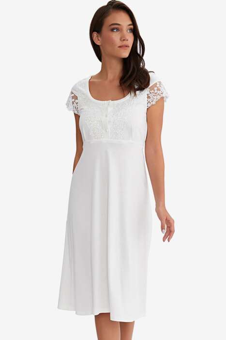 Ayyıldız 3910 Ekru Lohusa Gecelik Sabahlık Takım - AYYILDIZ (1)