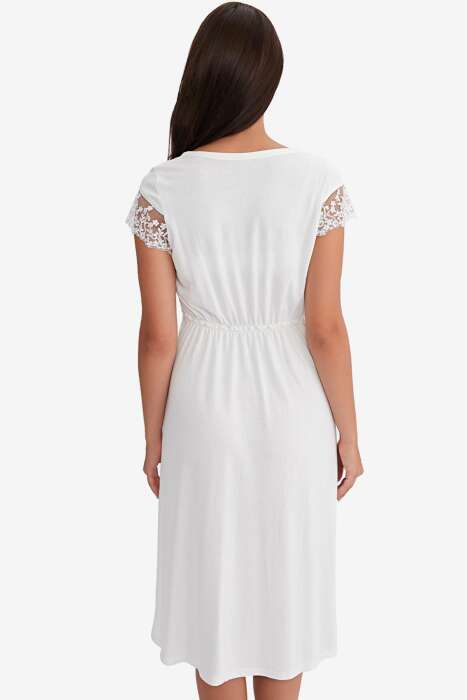 Ayyıldız 3910 Ekru Lohusa Gecelik Sabahlık Takım - 4