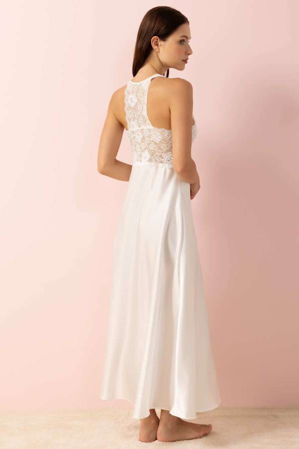 Ayyıldız 3911 Ekru Saten Gecelik - 3