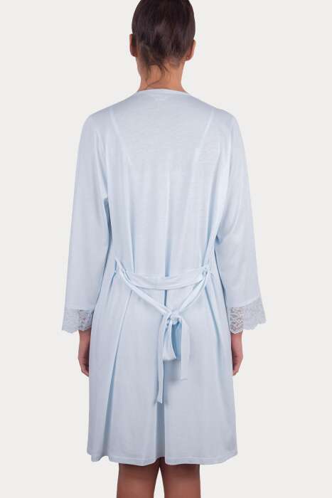 Ayyıldız 3935 Mavi Gecelik Sabahlık Takım - 4