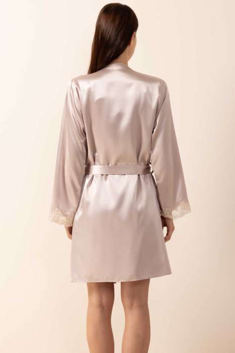 Ayyıldız 3978 Pudra Saten Gecelik Sabahlık Takım - 6