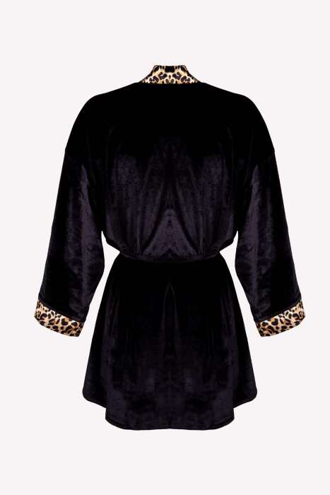 Ayyıldız 3980 Siyah Kadife Sabahlık - 4