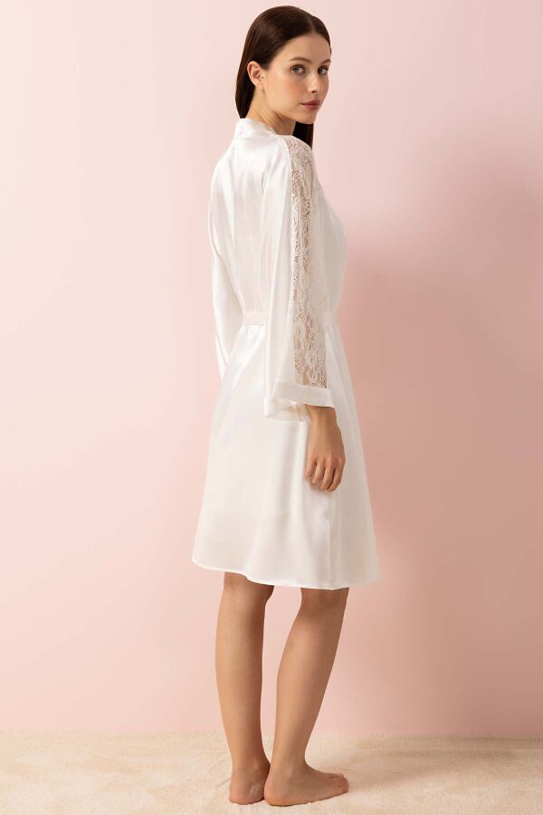 Ayyıldız 3981 Ekru Kimono Sabahlık Gecelik Takım - 5