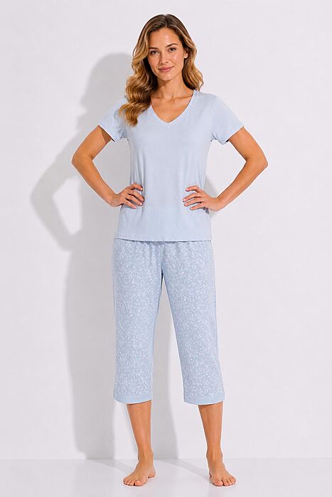 Ayyıldız 4010 Mavi Kapri Pijama Takımı - 1