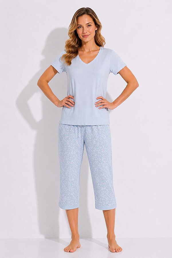Ayyıldız 4010 Mavi Kapri Pijama Takımı - 1