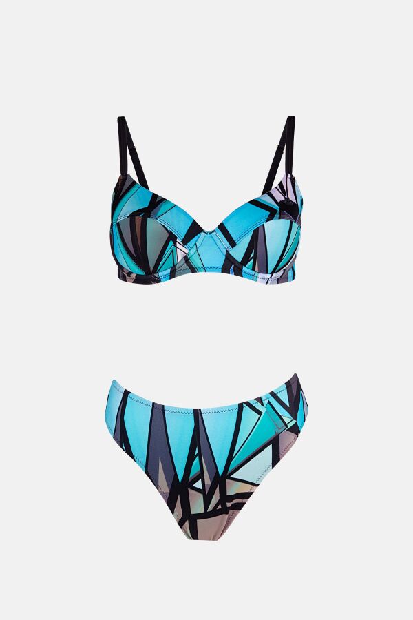 Ayyıldız 40218 Turkuaz Toparlayıcı Bikini Takımı - 4