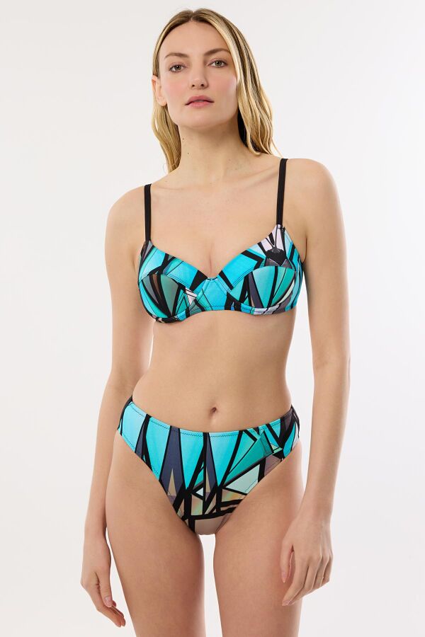 Ayyıldız 40218 Turkuaz Toparlayıcı Bikini Takımı - 1