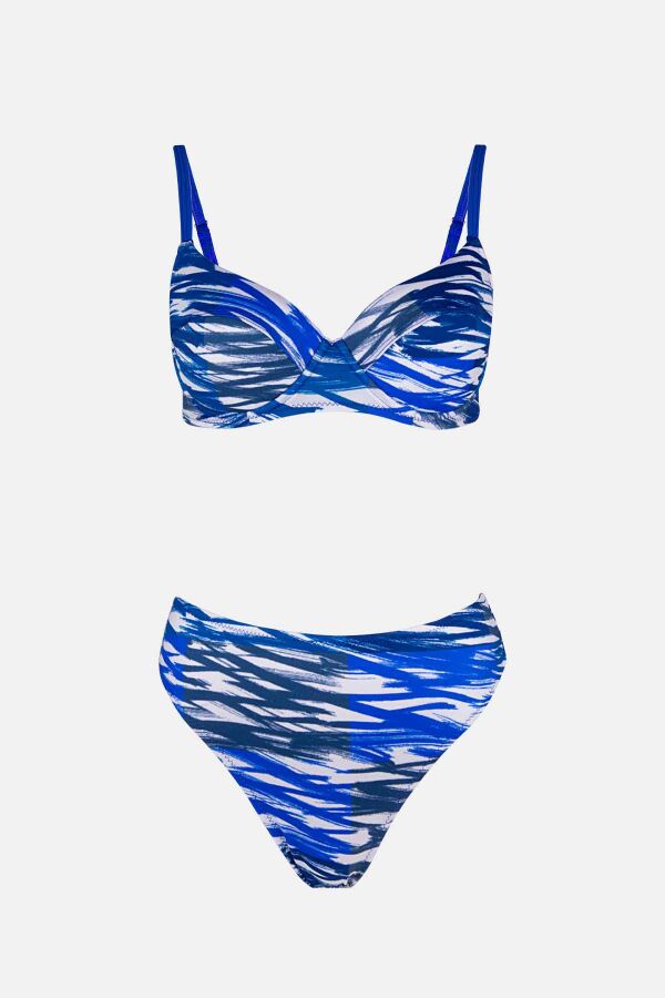 Ayyıldız 40218 Saks Beyaz Toparlayıcı Bikini Takımı - 4