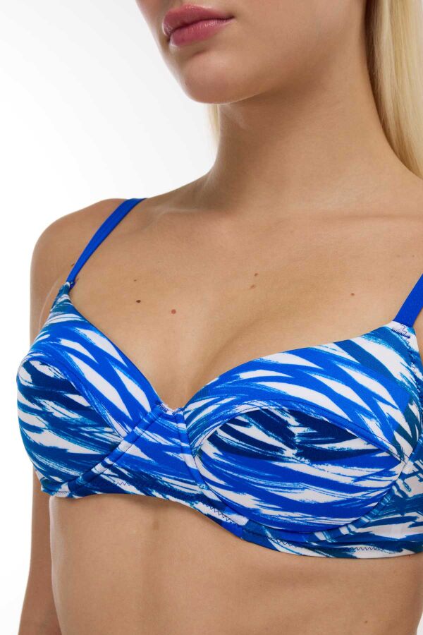 Ayyıldız 40218 Saks Beyaz Toparlayıcı Bikini Takımı - 2