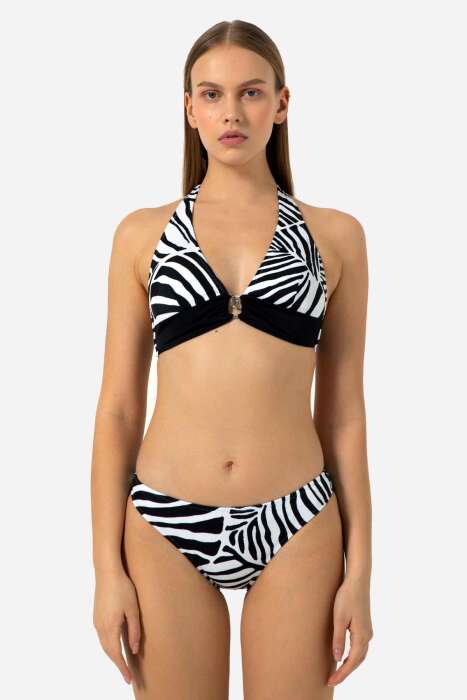 Ayyıldız 40664 Siyah Beyaz Bikini Takımı - 1