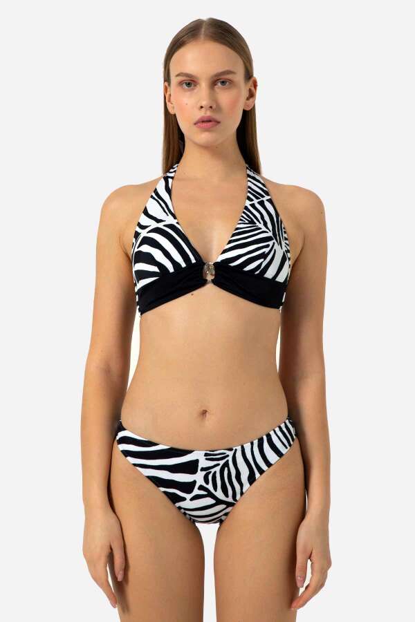 Ayyıldız 40664 Siyah Beyaz Bikini Takımı - 1