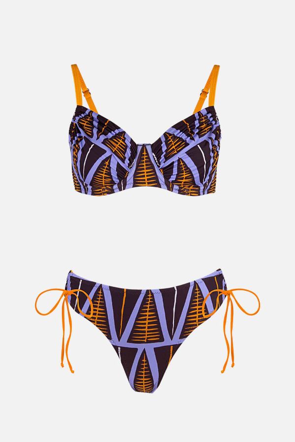 Ayyıldız 40665 Kahve Mor Toparlayıcı Bikini Takımı - 5