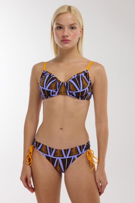 Ayyıldız 40665 Kahve Mor Toparlayıcı Bikini Takımı - 1