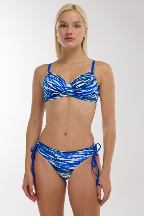 Ayyıldız 40665 Saks Beyaz Toparlayıcı Bikini Takımı - 1