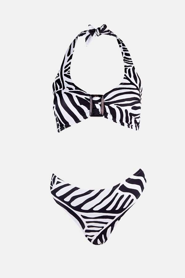 Ayyıldız 40693 Siyah Beyaz Toparlayıcı Bikini Takımı - 4