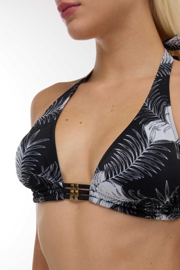 Ayyıldız 40699 Siyah Yaprak Desenli Bikini Takımı - 2