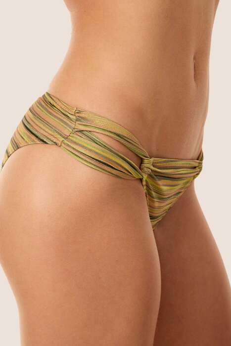 Ayyıldız 40737 Gold Simli Tek Omuz Bikini Takımı - 3