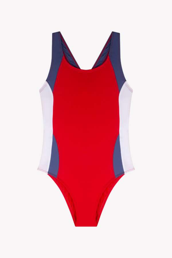 Ayyıldız 41804 Kırmızı Beyaz Kız Çocuk Yüzücü Mayosu - 1