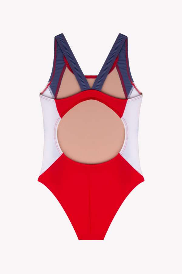 Ayyıldız 41804 Kırmızı Beyaz Kız Çocuk Yüzücü Mayosu - 2