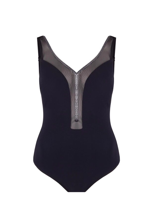 Ayyıldız 4218 Siyah Gümüş V Yaka Mayo - 4