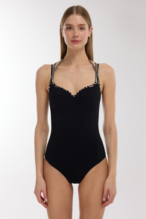 Ayyıldız 4229 Siyah Gümüş Balkonet Mayo - 1