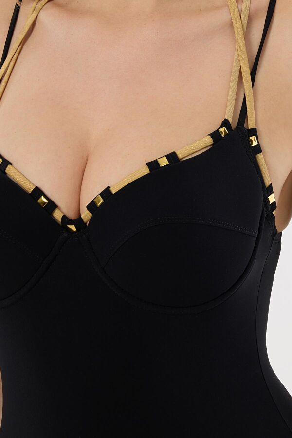 Ayyıldız 4229 Siyah Gold Balkonet Mayo - 2