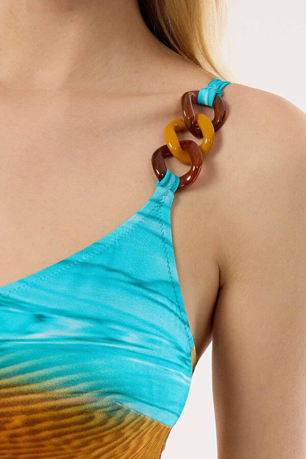 Ayyıldız 4300 Kahve Mavi Desenli Toparlayıcı Mayo - 2