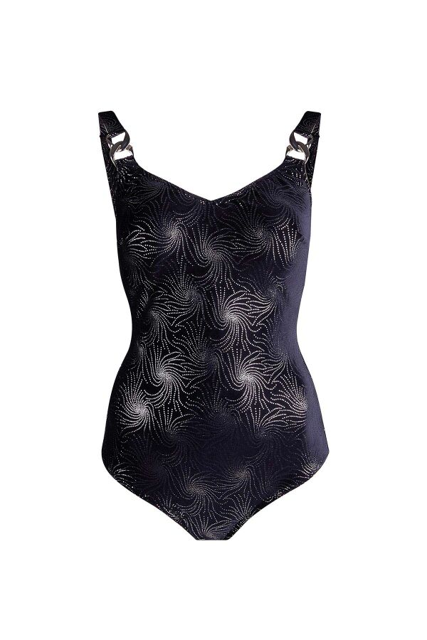 Ayyıldız 4300 Siyah Kadife V Yaka Toparlayıcı Mayo - 4