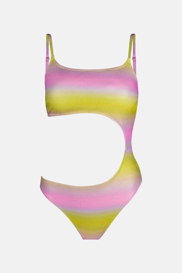 Ayyıldız 4305 Sarı Pembe Simli Mayokini - 3