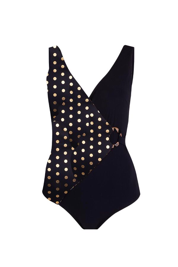 Ayyıldız 4306 Gold Puantiyeli Siyah Toparlayıcı Mayo - 4