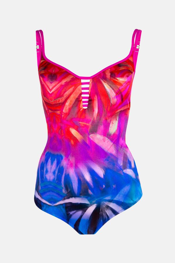 Ayyıldız 4307 Mor Fuşya Desenli Mayo - 4