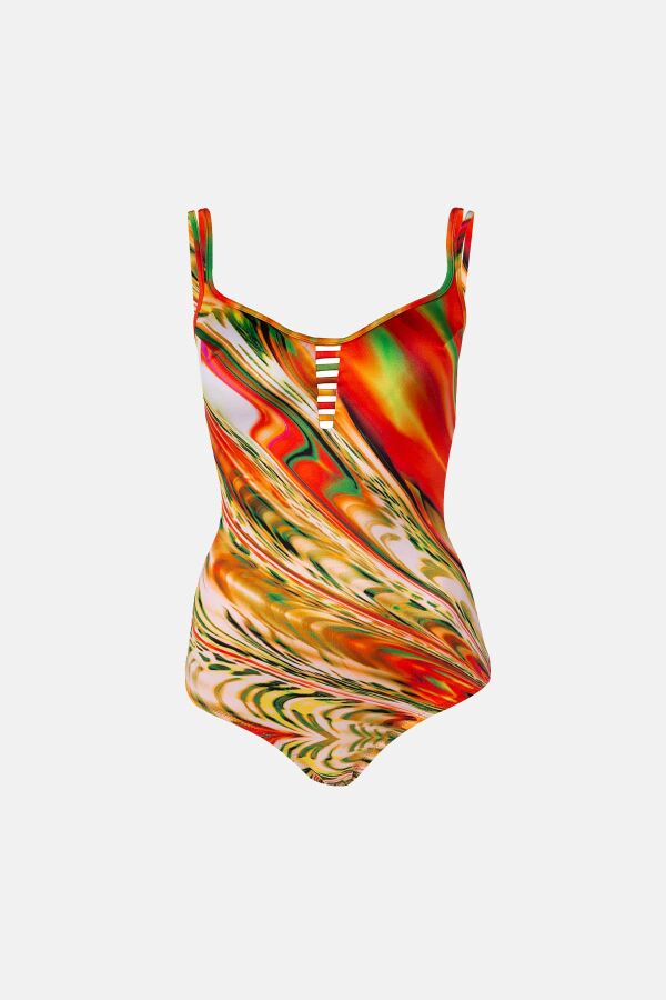 Ayyıldız 4307 Turuncu Desenli Mayo - 4