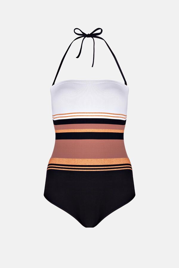 Ayyıldız 4308 Siyah Kahverengi Straplez Mayo - 5