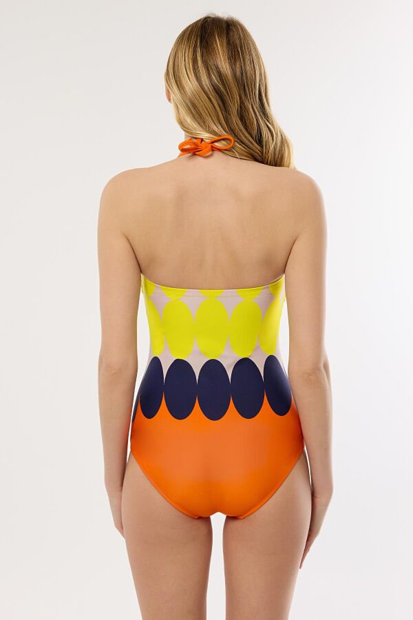 Ayyıldız 4308 Sarı Desenli Straplez Mayo - 3