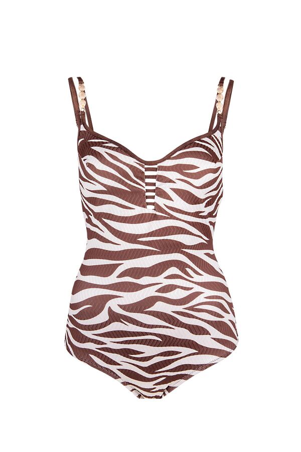 Ayyıldız 4312 Kahverengi Zebra Balkonet Toparlayıcı Mayo - 4