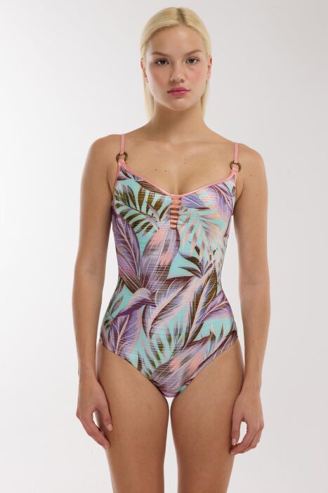 Ayyıldız 4312 Mavi Pembe Balkonet Toparlayıcı Mayo - 2