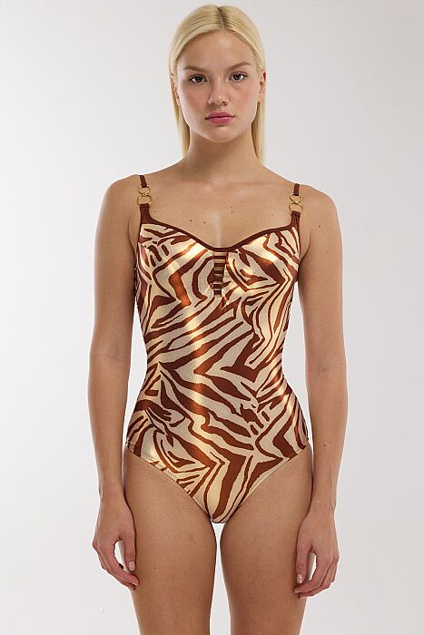 Ayyıldız 4312 Parlak Kahverengi Balkonet Toparlayıcı Mayo - AYYILDIZ