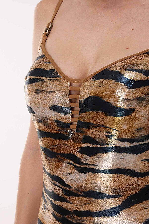 Ayyıldız 4312 Parlak Leopar Balkonet Toparlayıcı Mayo - 2