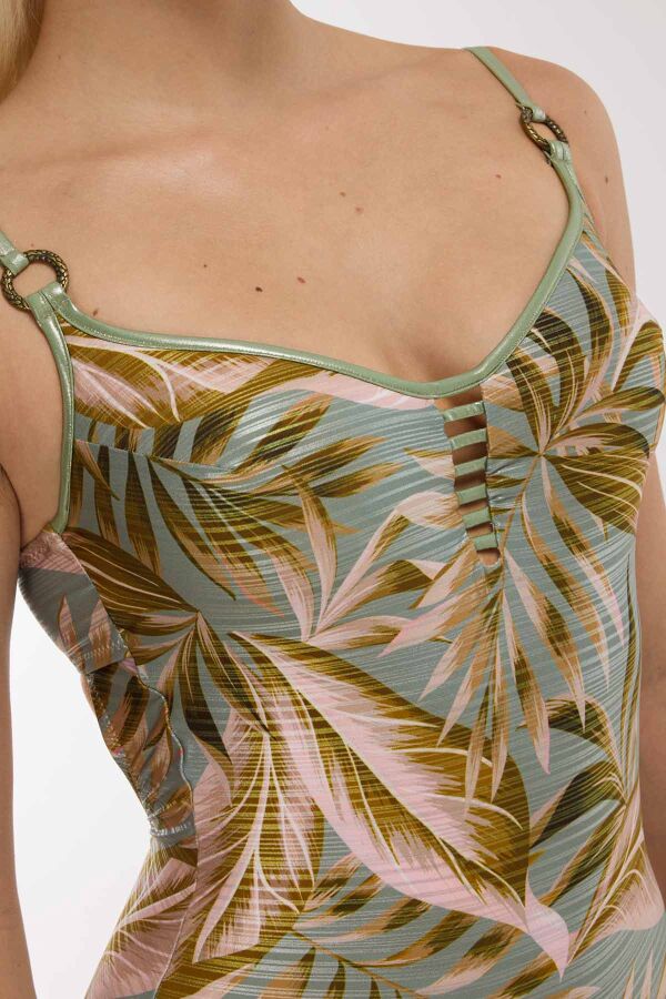 Ayyıldız 4312 Pembe Yeşil Balkonet Toparlayıcı Mayo - 2