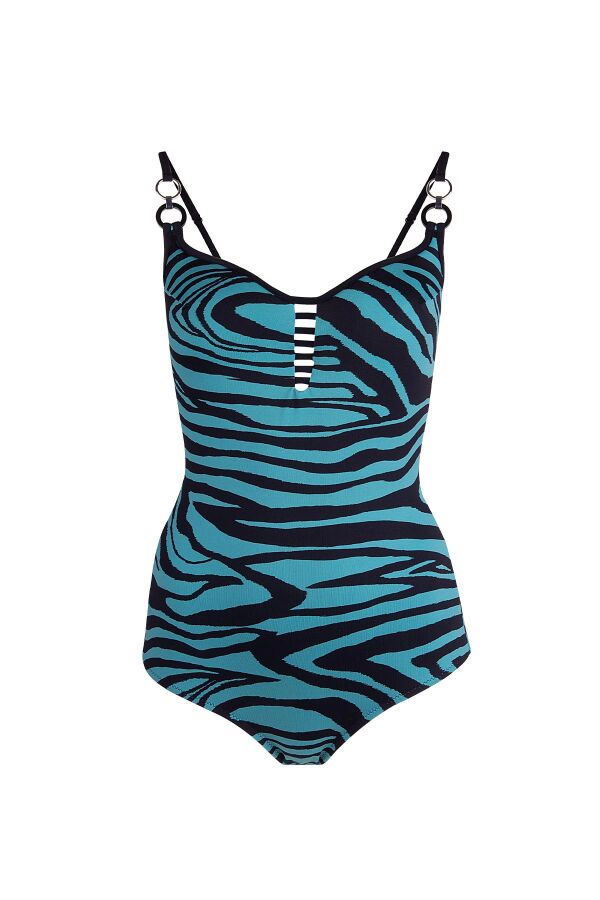 Ayyıldız 4312 Siyah Yeşil Balkonet Toparlayıcı Mayo - 4