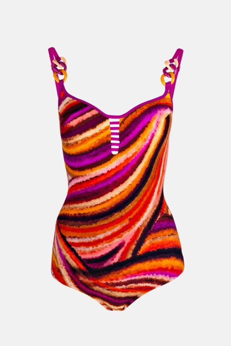 Ayyıldız 4312 Turuncu Mor Balkonet Toparlayıcı Mayo - 4