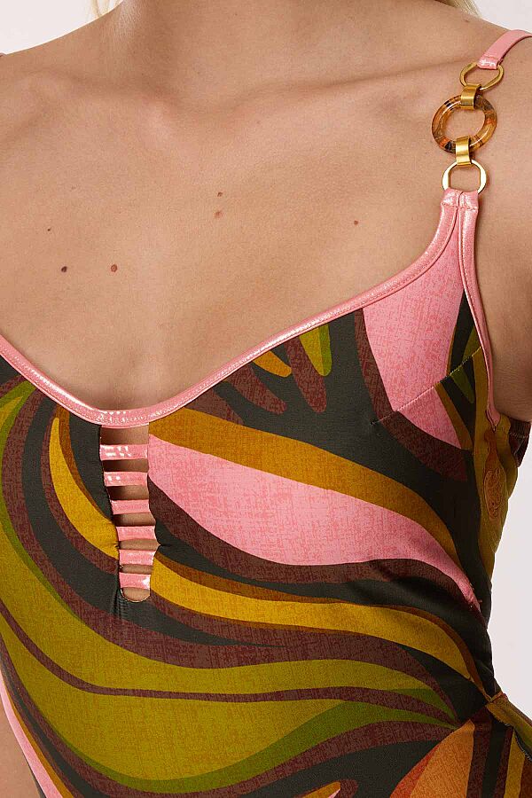 Ayyıldız 4312 Yeşil Kahverengi Balkonet Toparlayıcı Mayo - 2