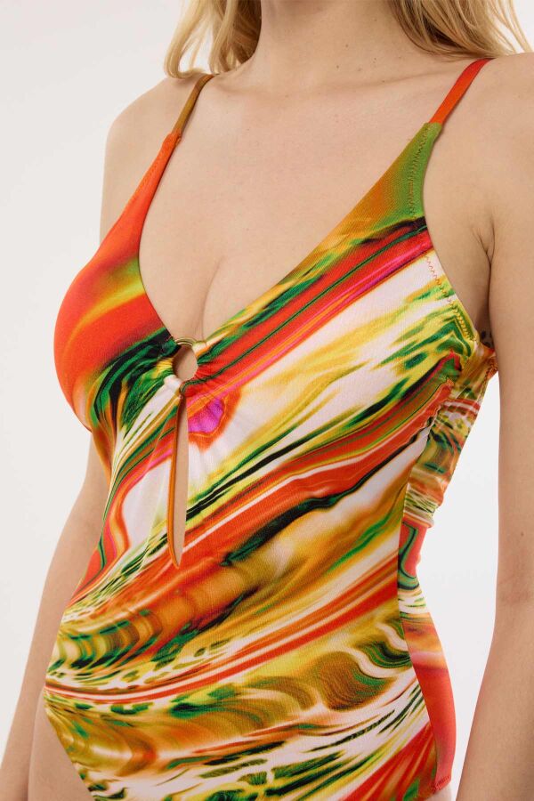 Ayyıldız 4313 Turuncu Desenli Mayo - 3