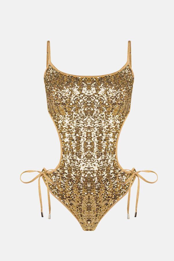 Ayyıldız 4318 Gold Pul Payetli Mayokini - 4