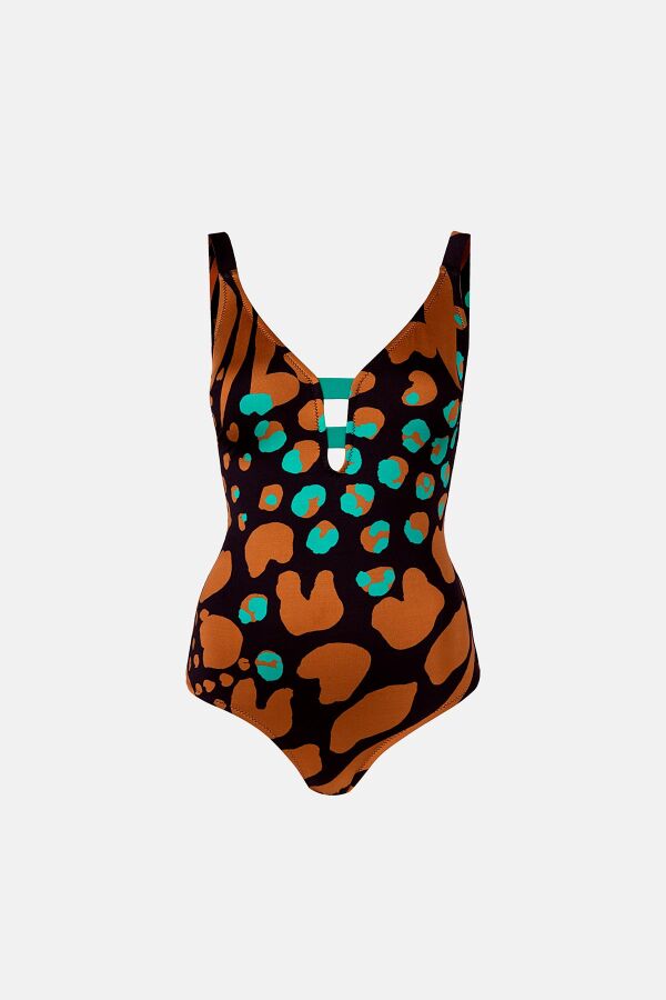 Ayyıldız 4328 Kahve Desenli Mayo - 4