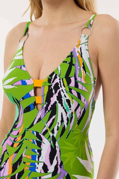 Ayyıldız 4332 Yeşil Desenli Mayo - 3