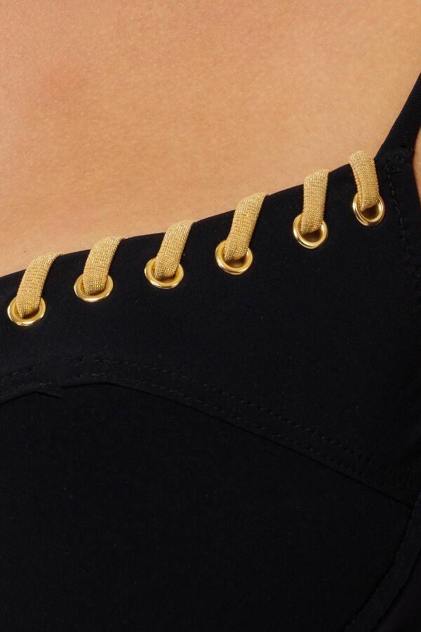 Ayyıldız 4511 Siyah Gold Balkonet Bikini Takımı - 2