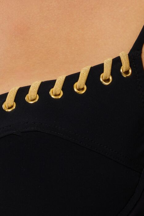 Ayyıldız 4511 Siyah Gold Balkonet Bikini Takımı - AYYILDIZ (1)