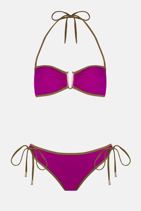 Ayyıldız 4517 Fuşya Straplez Bikini Takımı - 4