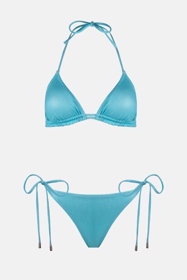 Ayyıldız 4524 Mint Simli Üçgen Bikini Takımı - 3